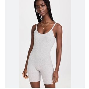 Alo Yoga Seamless Ribbed Mellow Romper grey